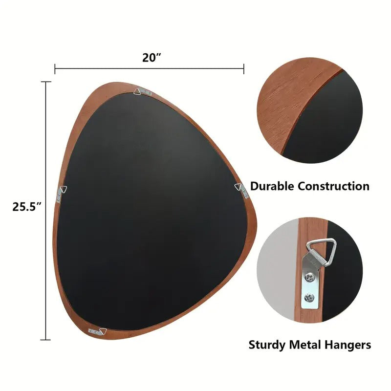 asymmetrical irregular wall walnut wood frame